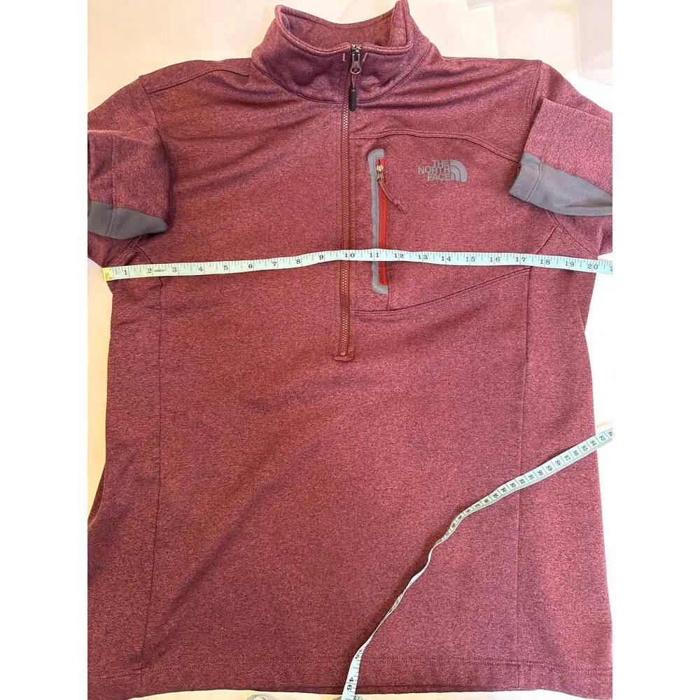 The North Face Men’s 3/4 Zip Maroon Pullover Fleece Lined Jacket EUC Sz Lg Poly